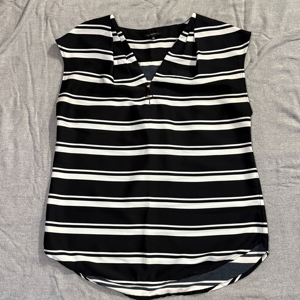 Dynamite Monochrome Striped Top